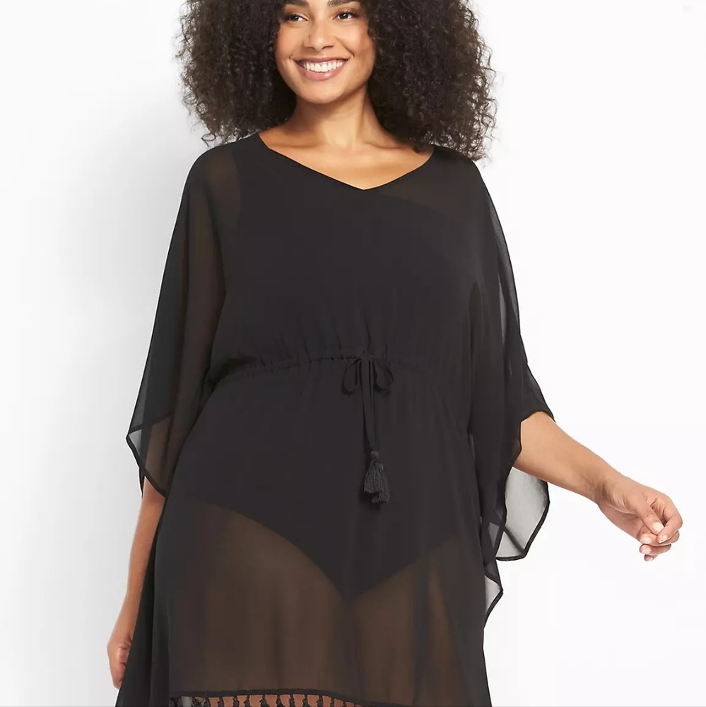 Sheer Black Swim/Beach Coverup